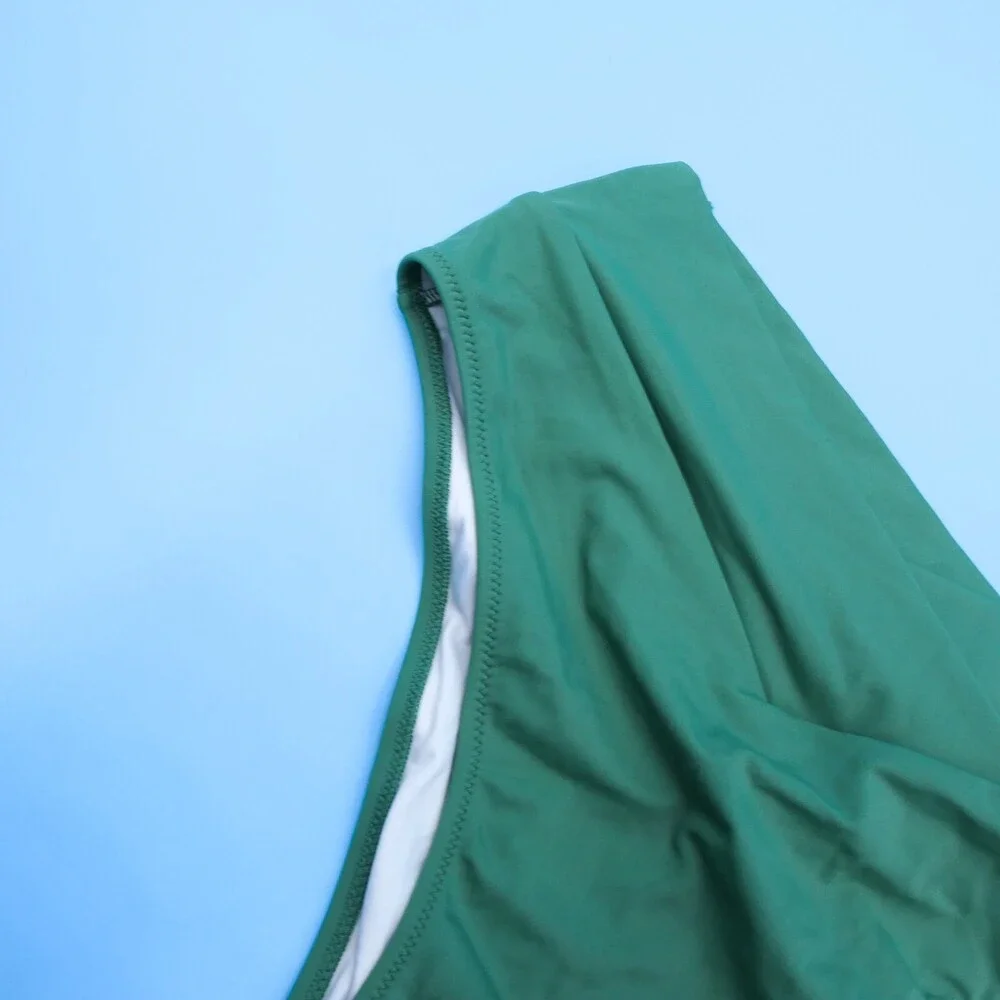 Victorias Secret XL Green Ruffle Hi-Waisted Brazilian Hipster Bikini Bottom Swim